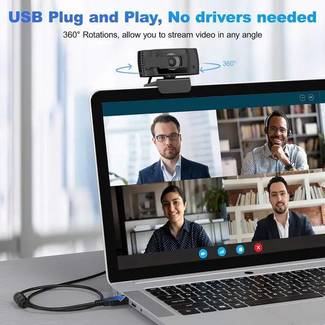 Alt view image 5 of 7 - Webcam with Microphone, Wansview Autofocus HD 1080P USB PC Web Camera with Privacy Cover for Laptop Computer Desktop, for Live Streaming, Zoom, Video Call, Online Meeting, Gaming