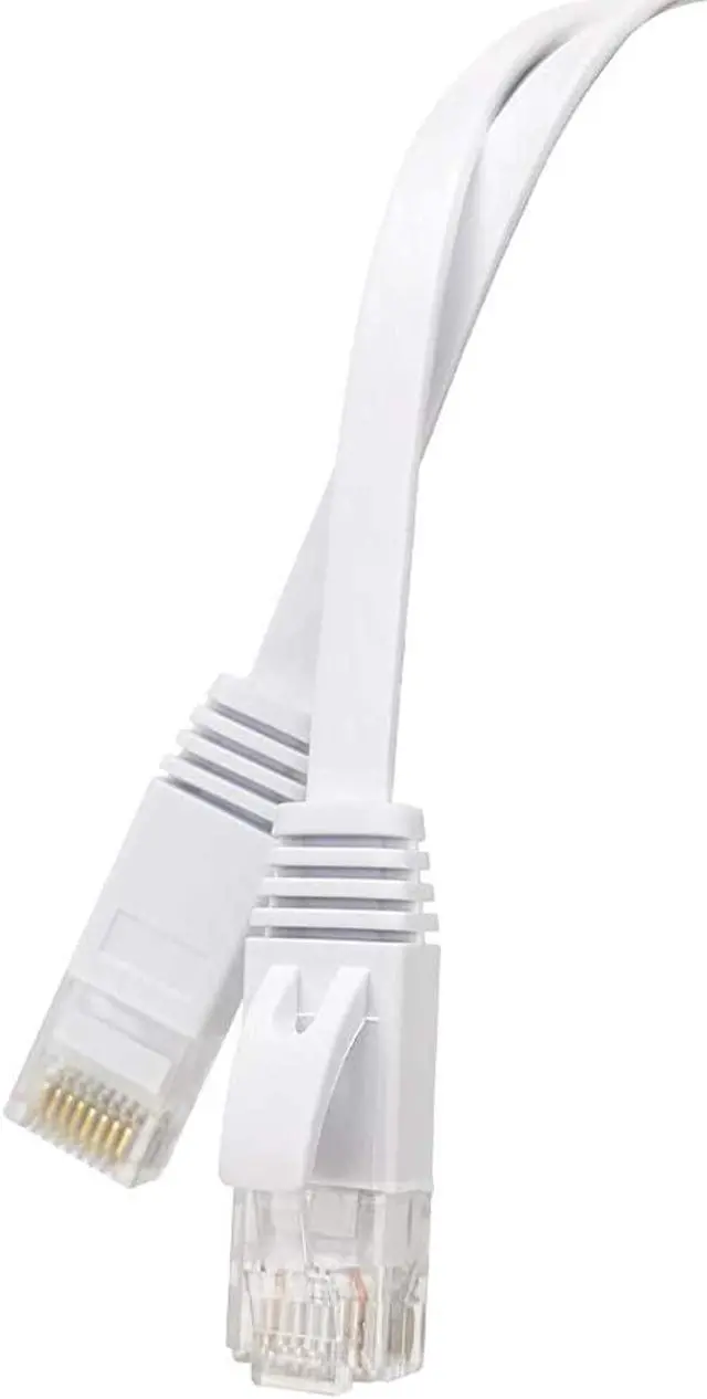 Alt view image 3 of 5 - Ethernet Cable 100 Ft, Cat6 Internet Lan Network Ether Cable 100Ft, Long Flat Cat 6 Cable 100 Feet For R, Modem, Ps4, Switch, Xbox One, Tv, Gaming, Pc, Cctv (White)