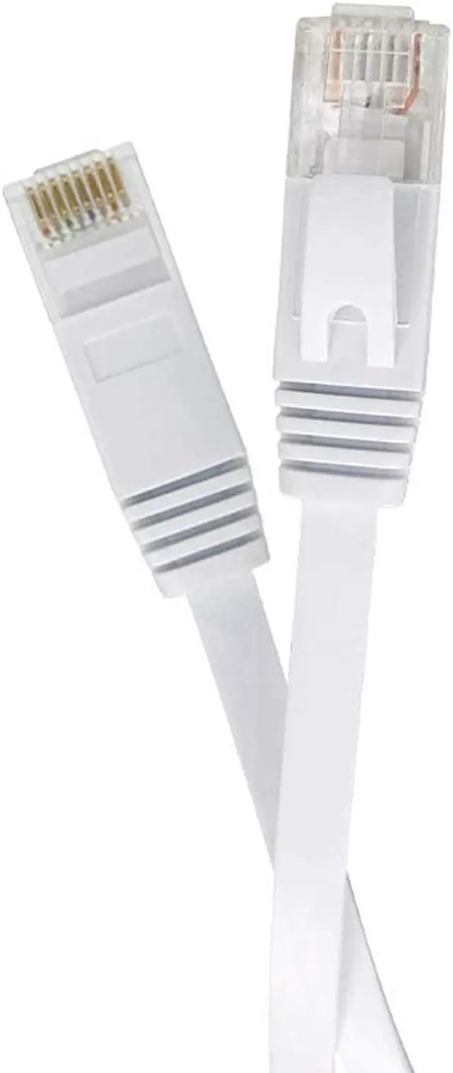 Alt view image 2 of 5 - Ethernet Cable 100 Ft, Cat6 Internet Lan Network Ether Cable 100Ft, Long Flat Cat 6 Cable 100 Feet For R, Modem, Ps4, Switch, Xbox One, Tv, Gaming, Pc, Cctv (White)