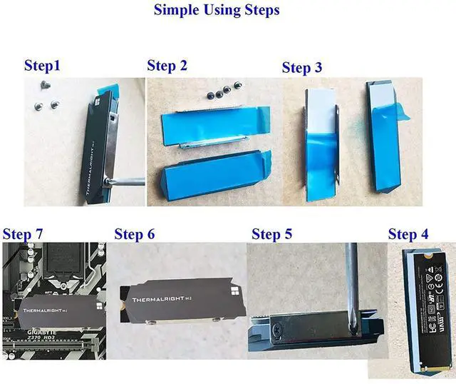 Alt view image 6 of 6 - Thermalright M.2 2280 Ssd Nvme Heatsink Cooler Double-Sided Heat Sink Alloy Aluminum With Silicone Thermal Pad For Laptop Pc Pcie Nvme Ssd