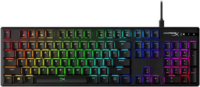 Main image of HyperX Alloy Origins - Mechanical Gaming Keyboard, Software-Controlled Light & Macro Customization, Compact Form Factor, RGB LED Backlit - Clicky HyperX Blue Switch, Full Size