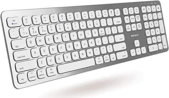 Alt view image 17 of 20 - Macally Bluetooth Wireless Keyboard for Mac, iMac, Apple Mac Pro, Mac Mini, MacBook Pro/Air Laptop - Rechargeable Slim Full-Size Keyboard (BTWKEYMB)
