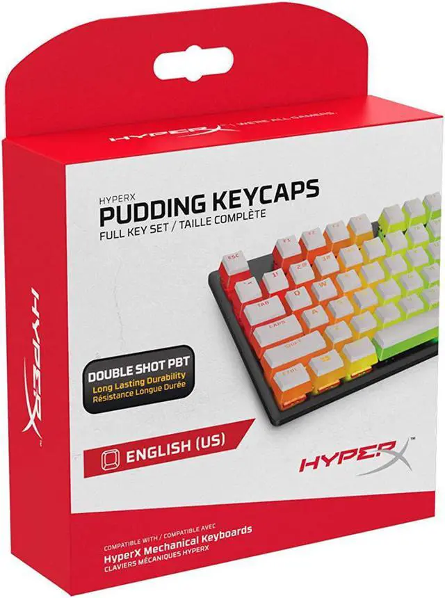 Alt view image 8 of 14 - HyperX Pudding Keycaps - Double Shot PBT Keycap Set with Translucent Layer, for Mechanical Keyboards, Full 104 Key Set, OEM Profile, English (US) Layout – White