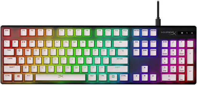 Alt view image 10 of 14 - HyperX Pudding Keycaps - Double Shot PBT Keycap Set with Translucent Layer, for Mechanical Keyboards, Full 104 Key Set, OEM Profile, English (US) Layout – White
