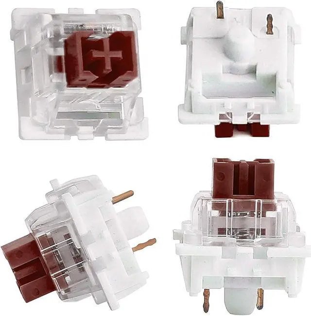 Alt view image 2 of 6 - Mechanical Keyboard Replaceable Outemu Switch Cross Brown Switch Mechanical Push On Switch 10 Pieces Set Keycap Puller And Switch Puller Brown Switch Diy Brown Switch (10 Pcs, Brown Switch)