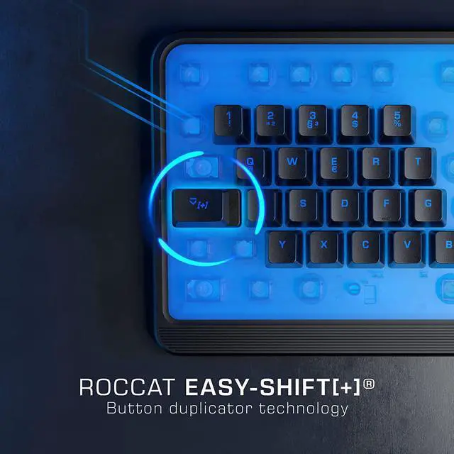Alt view image 6 of 7 - ROCCAT Magma Silent Membrane Switch PC Gaming Keyboard with 5 Zone/10 LED AIMO RGB Top Plate and Detachable Palm Rest - Black