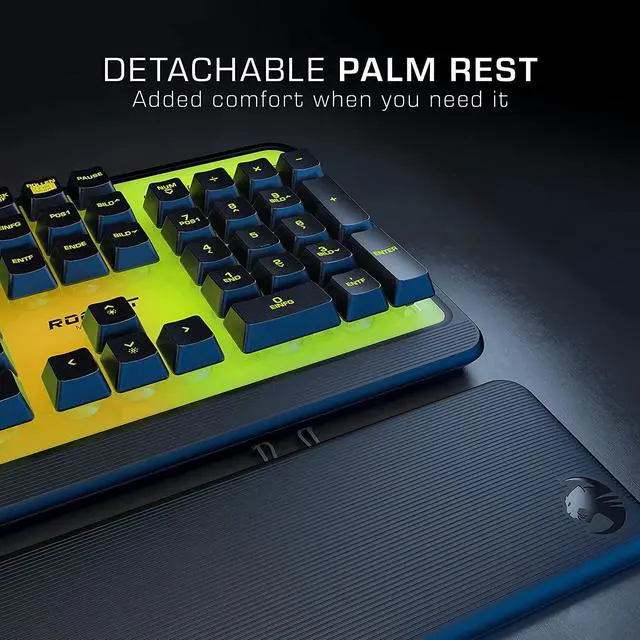 Alt view image 7 of 7 - ROCCAT Magma Silent Membrane Switch PC Gaming Keyboard with 5 Zone/10 LED AIMO RGB Top Plate and Detachable Palm Rest - Black