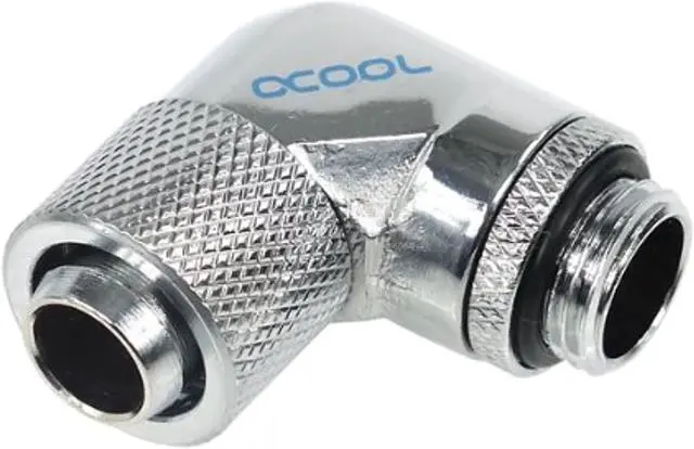 Alt view image 6 of 11 - Alphacool G1/4  3/8"ID x 1/2"OD 90Â° Revolvable Compression Fitting - Chrome (17074)