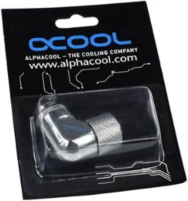 Alt view image 9 of 11 - Alphacool G1/4  3/8"ID x 1/2"OD 90Â° Revolvable Compression Fitting - Chrome (17074)