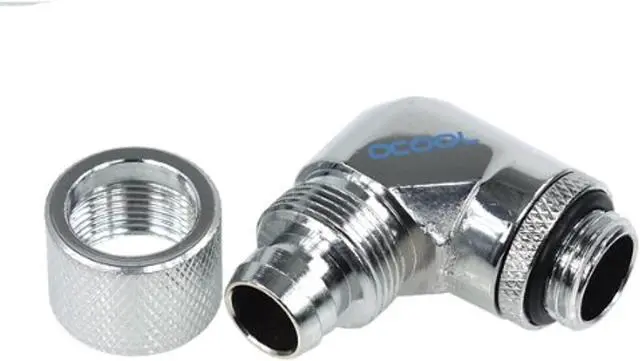 Alt view image 8 of 11 - Alphacool G1/4  3/8"ID x 1/2"OD 90Â° Revolvable Compression Fitting - Chrome (17074)