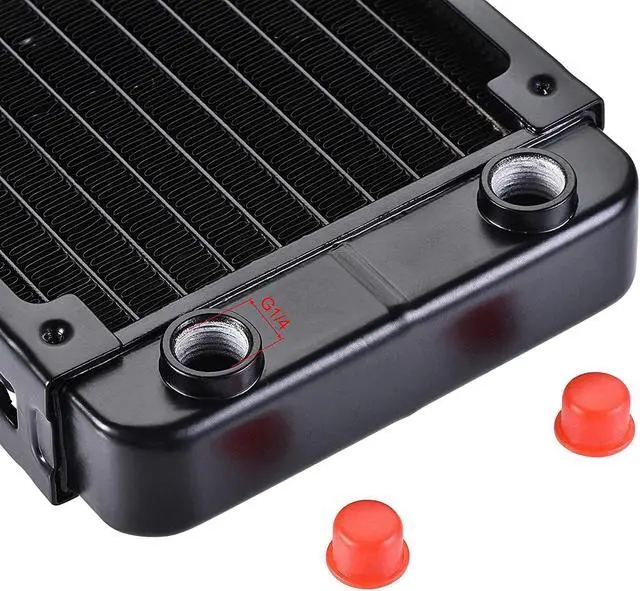 Alt view image 4 of 6 - Uxcell Water Cooling Radiator For Computer Cpu Threaded Type 155Mm X 120Mm X 32Mm With 10 Aluminum Tube