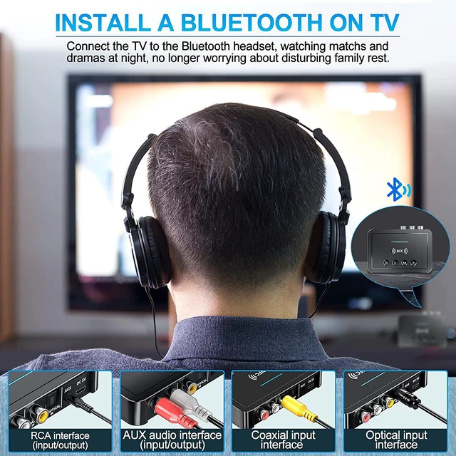 Alt view image 6 of 7 - Bluetooth 5.0 Transmitter Receiver 3 In 1 Bluetooth Adapter 3.5Mm Aux Rca Optical Usb For Wireless Hifi Stereo Audio Music Compatible With Pc/Tv/Tablet/Speaker/Home Car Sound System