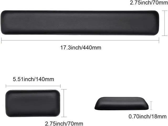Alt view image 6 of 7 - Leather-Gel Keyboard Wrist Rest Pad, Computer Wrist Support Keyboard Ergonomic Wrist Pad For Laptop - Help With Wrist Pain For Full Size Gaming Keyboard, Home, Office17.32 X 2.76 X 0.79 Inch