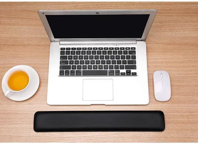 Alt view image 7 of 7 - Leather-Gel Keyboard Wrist Rest Pad, Computer Wrist Support Keyboard Ergonomic Wrist Pad For Laptop - Help With Wrist Pain For Full Size Gaming Keyboard, Home, Office17.32 X 2.76 X 0.79 Inch