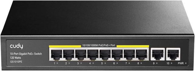 DIGISOL 8 Port PoE Gigabit Unmanaged Switch with 2 Uplink Ports -  DG-GS1010PF-B
