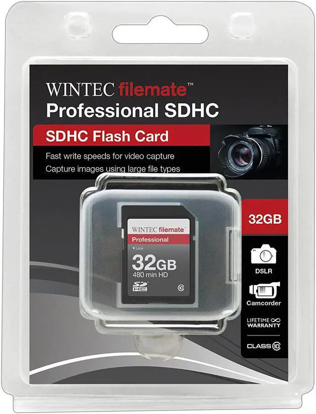 Alt view image 2 of 2 - Wintec 3FMSD32GBC10-R Filemate 32 GB Professional Class 10 Secure Digital SDHC Card
