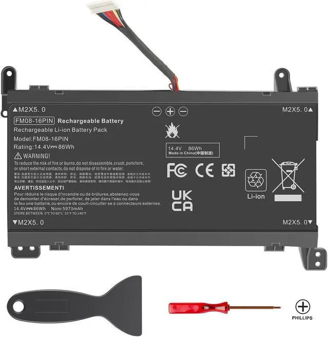Alt view image 6 of 7 - Fm08 Laptop Battery For Hp Omen 17-An013Tx 17-An014Tx 17-An015Ng Hstnn-Lb8B 86Wh