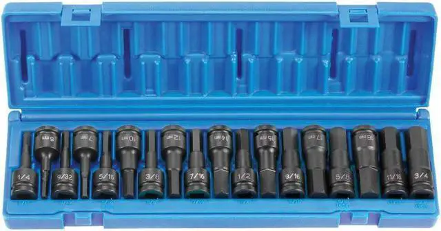 Alt view image 7 of 7 - Grey Pneumatic 1598HC 1/2" Drive 18 Pc. Combo Hex Driver SAE/Metric Set