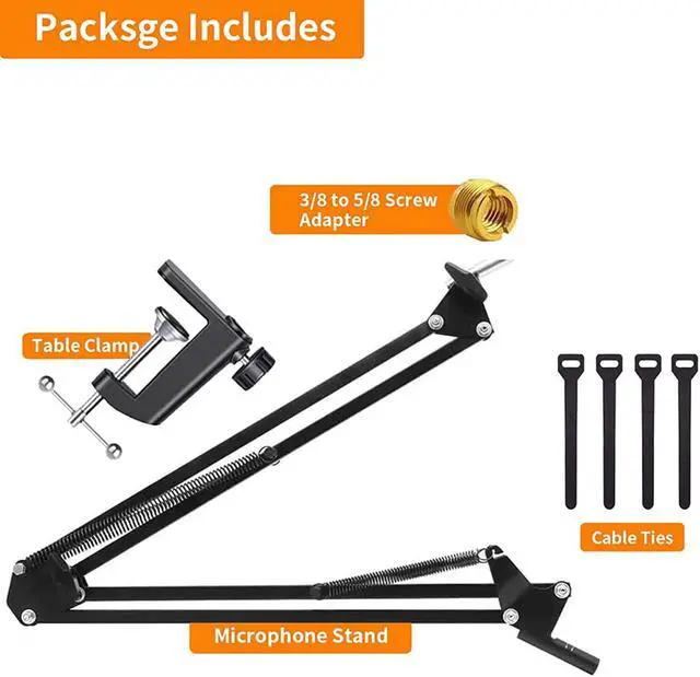Alt view image 7 of 7 - Sm7B And Mv7 Boom Arm, Heavy Duty Mic Arm Desk Mount Adjustable Suspension Mic Stand Compatible With Shure Sm7B And Shure Mv7 Vocal Dynamic Microphone For Podcasting, Recording, Live Streaming