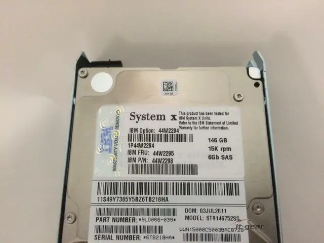 Alt view image 7 of 8 - IBM 44W2294 146GB 15K 6GBPS SAS 2.5 SFF HS - 44W2295