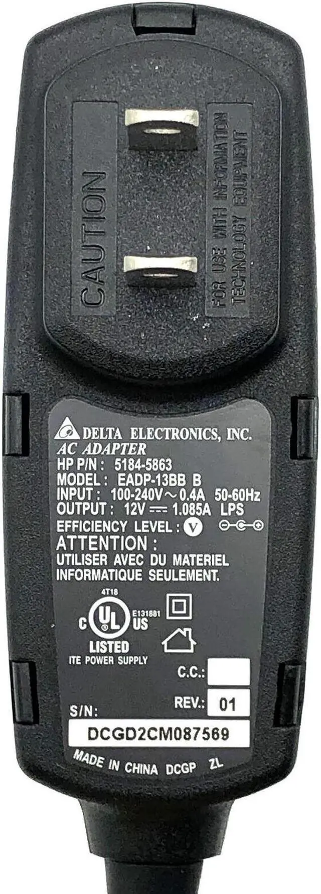 Alt view image 2 of 4 - NEW Genuine Delta 13W EADP-13BB B AC Adapter 12V 1.085A Power Supply 5.0*3.5mm