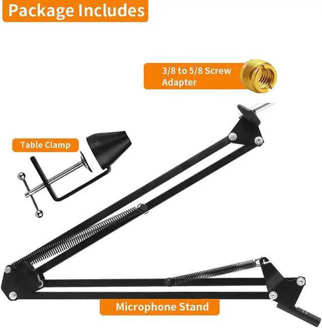 Alt view image 6 of 7 - Quadcast Boom Arm - Adjustable Heavy Duty Suspension Mic Stand With Upgraded Desk Clamp Compatible With Hyperx Quadcast S Rgb Usb Condenser Mic And Hyperx Solocast Usb Condenser Gaming Microphone