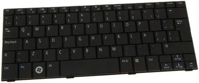 Alt view image 5 of 6 - New Spanish Dell OEM Inspiron Mini 10 1010 Laptop Keyboard R952N