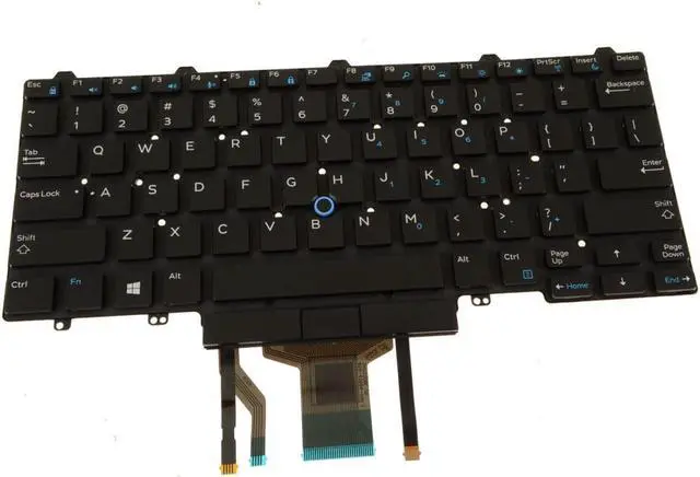 Alt view image 7 of 12 - New Dell OEM Latitude 5490 7490 Backlit Laptop Keyboard Dual Point 6NK3R