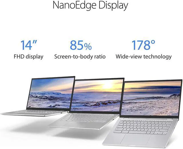 Alt view image 3 of 7 - ASUS Chromebook C425 Clamshell Laptop, 14" FHD 4-Way NanoEdge Touch Screen, Intel Core m3-8100Y Processor, 4GB RAM, 128GB eMMC Storage, Backlit KB, Silver, Chrome OS, C425TA-AS348FT