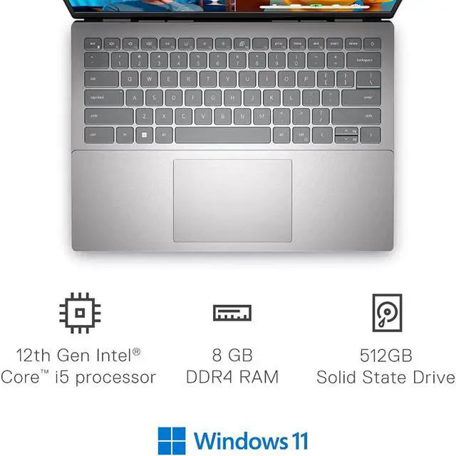 Alt view image 2 of 7 - Dell Inspiron 14 5420 Notebook - 14.0-inch 16:10 2.2K (2240x1400) Non-Touch Display, Intel Core i5-1235U, 8GB DDR4 RAM, 512GB SSD, Intel UHD Graphics, Intel Wi-Fi 6E, Windows 11 Home - Platinum Silver