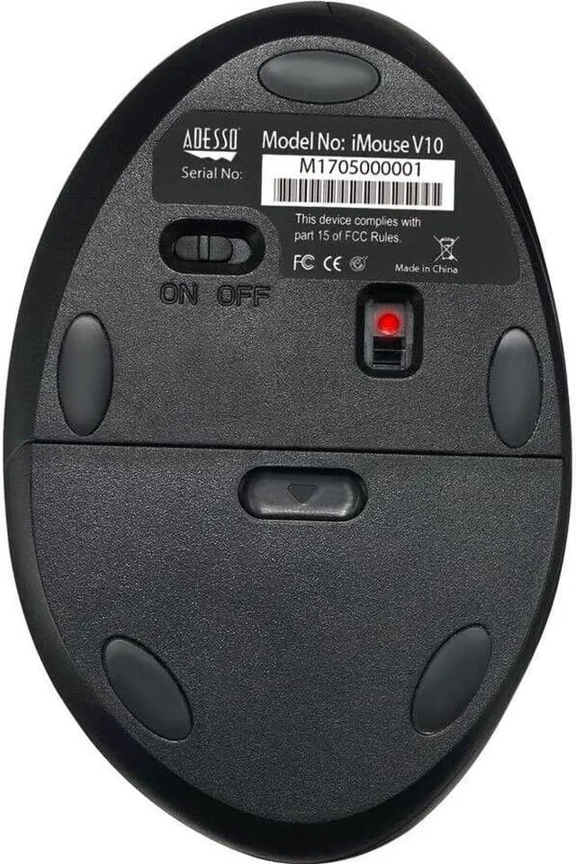 Alt view image 6 of 10 - Adesso IMOUSE V10 30 ft. Wireless Vertical Ergonomic Mouse, Black