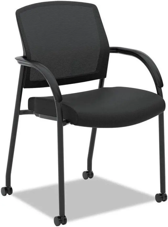 Alt view image 4 of 5 - HON H2285.VA10.T Lota Series Guest Side Chair, 23" x 24.75" x 34.5", Black Seat/Black Back, Black Base