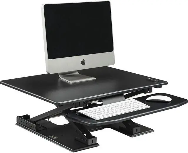 Alt view image 11 of 11 - Lorell LLR99552 Sit-to-Stand Electric Monitor Desk Riser