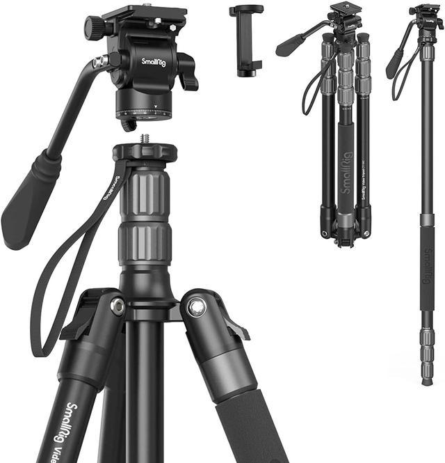  SmallRig 72 Video Tripod Monopod with Fluid Head, Aluminum  Camera Tripod, 360° Panorama Fluid Head for Travel, Video, Live Streaming,  Vlogging, Adjustable Height from 16.5 to 72 - 3760B : Electronics