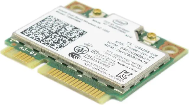 Alt view image 3 of 6 - Dual Band Wireless-AC 7260HMW Mini PCI-E BT4.0 Card Intel For HP SPS 710661-001