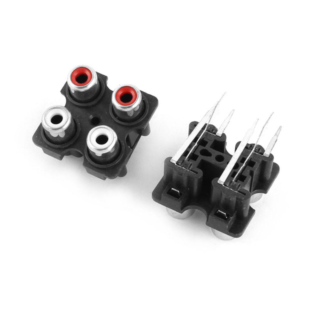 thumbnail image 2 of 2x Panel Mount 6-Way RCA Female Jack – Audio Coaxial Connector, TV Stereo, JCM 2 of 6
