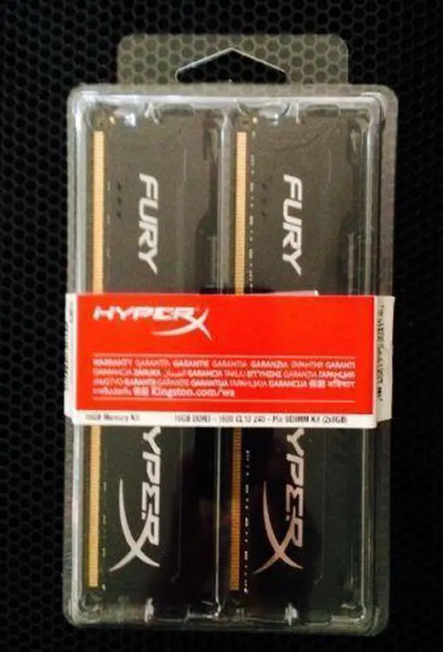 Main image of Kingston 16GB(2x8GB) HX318C10FBK2/16 FURY Black HyperX DDR3-1866 **tested**MORE*