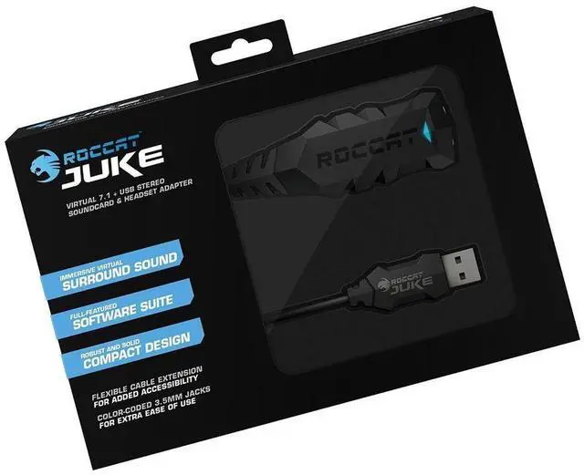 Alt view image 3 of 3 - ROCCAT JUKE - Virtual 7.1 Plus USB Stereo Soundcard and Headset Adapter (ROC-...