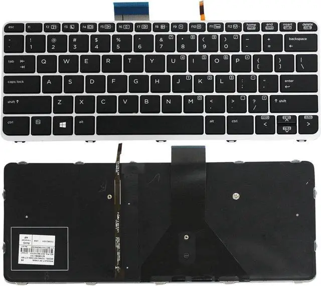 Alt view image 2 of 5 - US Keyboard Backlit Silver Frame for HP Elitebook Folio 1020 G1 Laptop Black