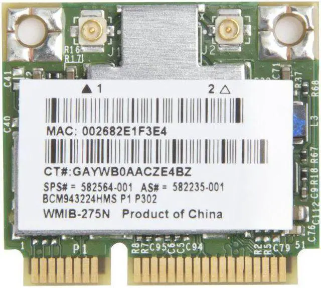 Main image of HP Broadcom 4322 BMC943224HMS 802.11 a/g/n Mini PCI-E WiFi Card SPS 582564-001