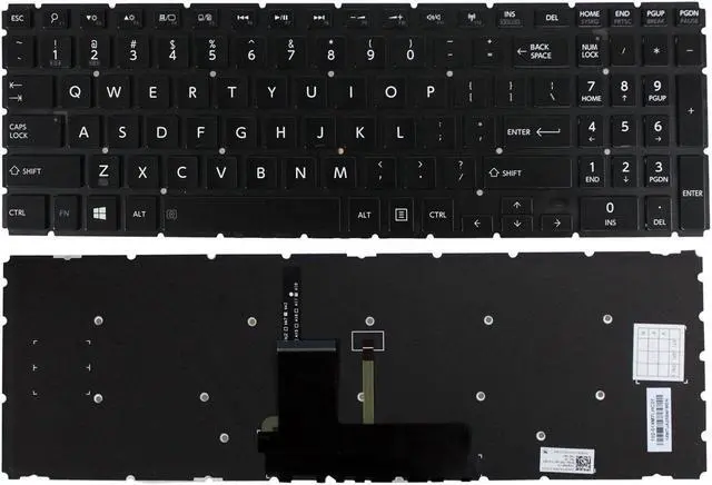 Main image of Keyboard withBacklit for Toshiba Satellite P55W-B5220 P55W-B5224 P55W-5260SM