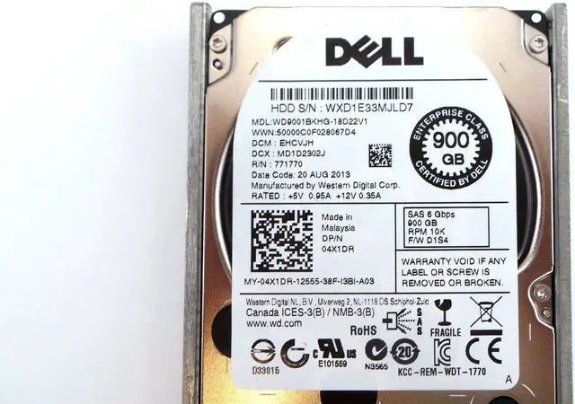 Alt view image 2 of 6 - 4X1DR Dell Western Digital 900GB HDD Hard Drive 10K RPM SAS 2.5" WE9001BKHG-14