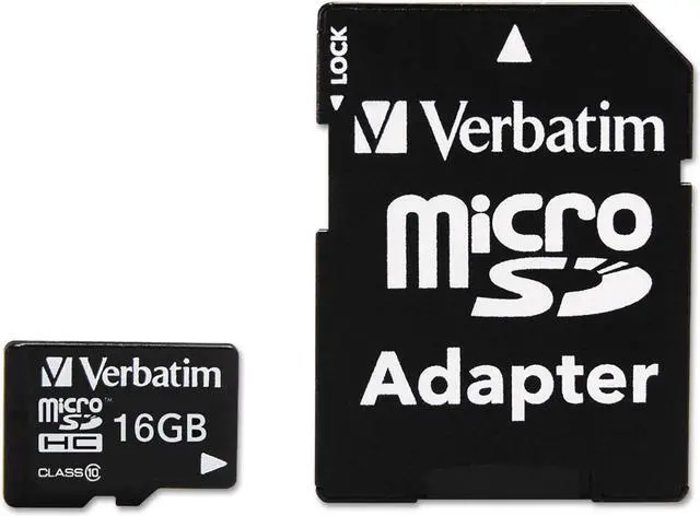 Alt view image 2 of 2 - Verbatim microSDHC Card w/Adapter Class 10 16GB 44082