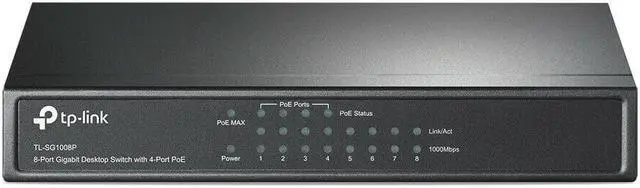 Alt view image 2 of 5 - TP-Link TL-SG1008P 8-Port Gigabit Ethernet 1000Mbps Desktop Switch, 4 PoE Ports