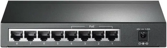 Alt view image 4 of 5 - TP-Link TL-SG1008P 8-Port Gigabit Ethernet 1000Mbps Desktop Switch, 4 PoE Ports