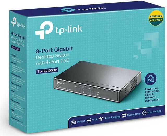 Alt view image 5 of 5 - TP-Link TL-SG1008P 8-Port Gigabit Ethernet 1000Mbps Desktop Switch, 4 PoE Ports