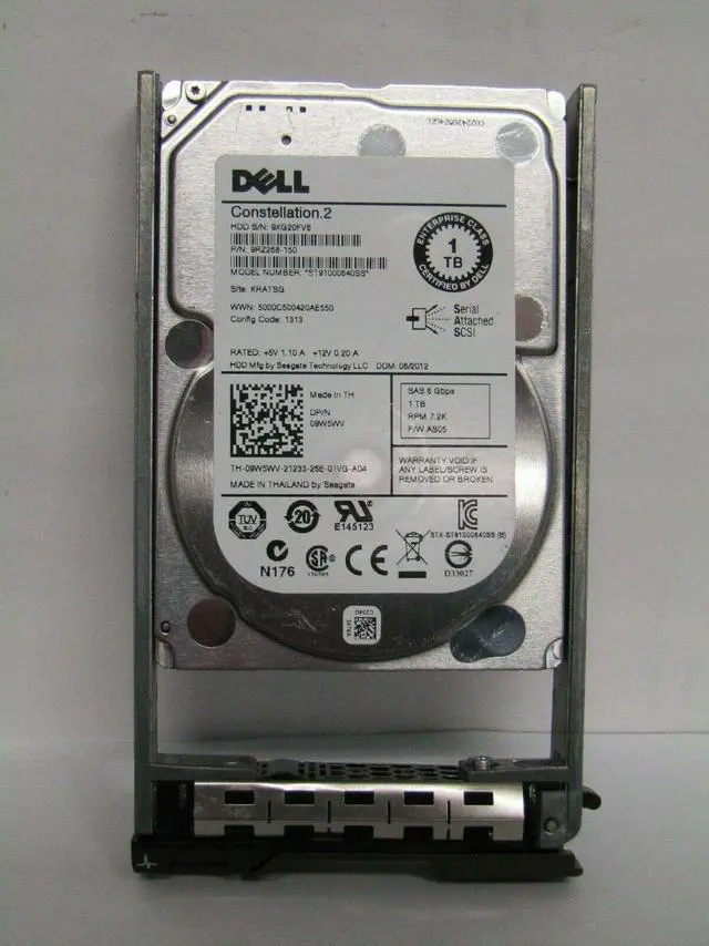 Main image of (NOT FOR HOME PC!) 9W5WV DELL 09W5WV 1TB 7.2K 6G SFF SAS Hard Drive Seagate ST91000640SS w tray