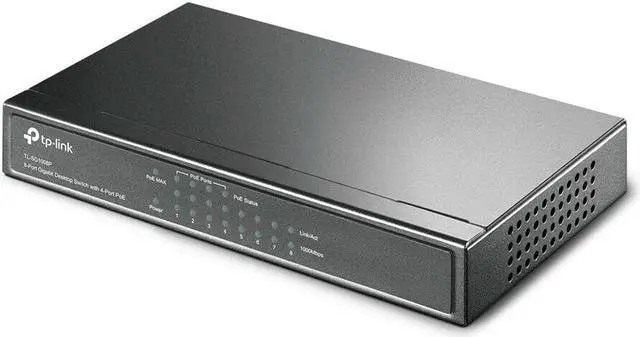 Alt view image 3 of 5 - TP-Link TL-SG1008P 8-Port Gigabit Ethernet 1000Mbps Desktop Switch, 4 PoE Ports