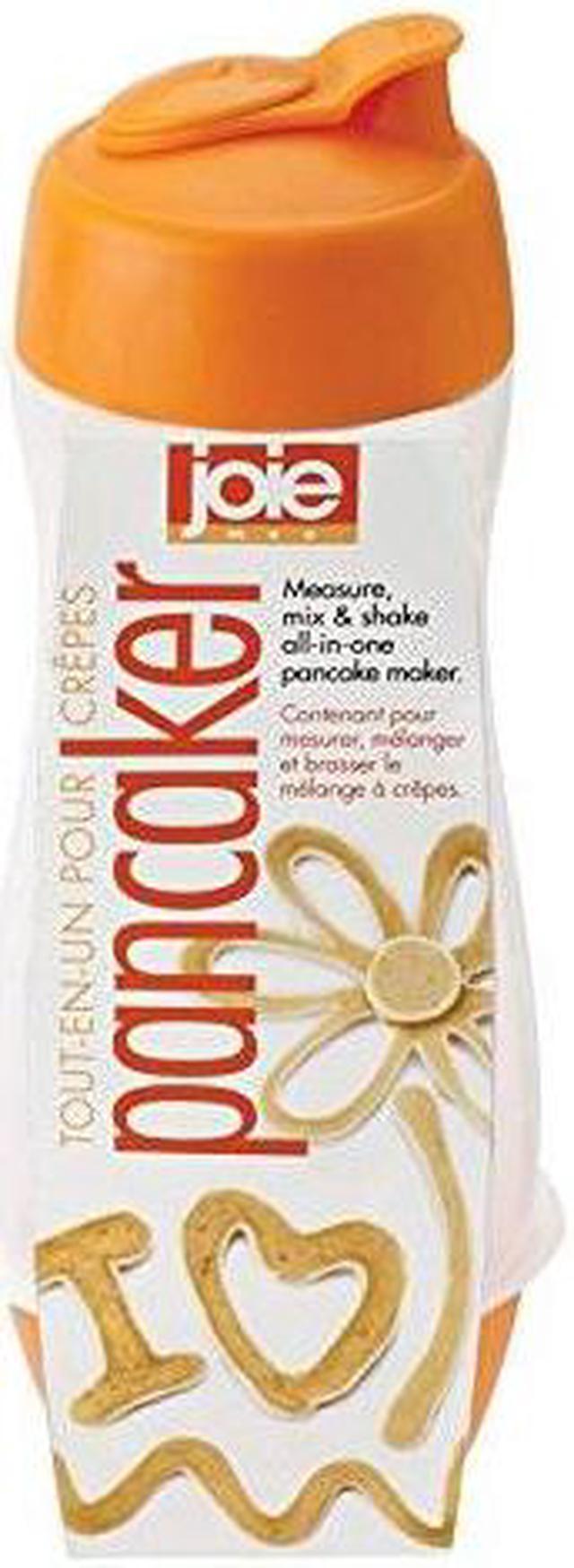 msc international 50993 joie pancaker squeeze bottle pancake batter mixer  and dispenser, 5.5ounce capacity, orange 