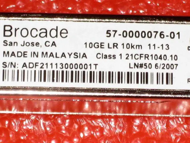 Alt view image 2 of 4 - Genuine Brocade 57-0000076-01 10GE 10km 1310nm SFP+ 10G-SFPP-LR 10GBE Tranceiver
